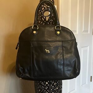 Emma Fox Black Leather Satchel